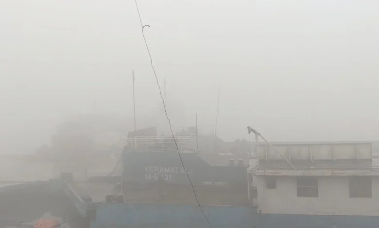 ঘন কুয়াশায় দৌলতদিয়া-পাটুরিয়া নৌরুটে ফেরি চলাচল বন্ধ ঘন কুয়াশায় দৌলতদিয়া-পাটুরিয়া নৌরুটে ফেরি চলাচল বন্ধ