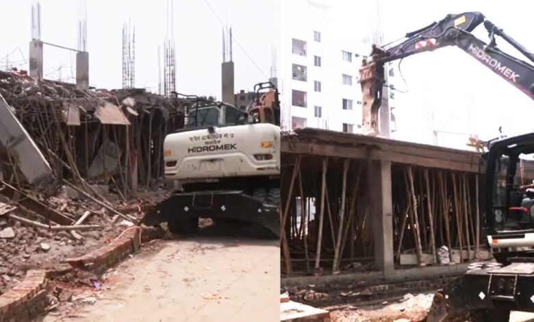 উত্তরখানে নকশা বহির্ভূত রাজউকের উচ্ছেদ অভিযান, জরিমানা উত্তরখানে নকশা বহির্ভূত রাজউকের উচ্ছেদ অভিযান, জরিমানা