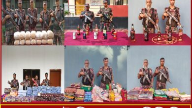 বিজিবির দু,দিনের অভিযানে বিপুল পরিমানে ভারতীয় বিভিন্ন পণ্যসামগ্রী জব্দ