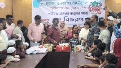 মুহাম্মদ ফাউন্ডেশন এর পরিচালক যায়ীমা তাসনীম’র জন্মদিনে অসহায় শিশুদের মাঝে বস্ত্র বিতরণ