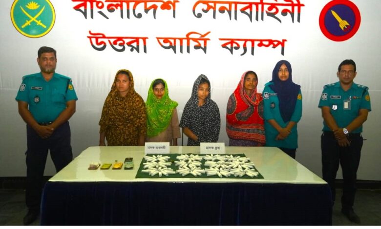 বিমানবন্দর রেলস্টেশন থেকে চার নারী মাদক কারবারি গ্রেপ্তার বিমানবন্দর রেলস্টেশন থেকে চার নারী মাদক কারবারি গ্রেপ্তার