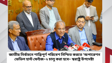 জাতীয় নির্বাচনে শান্তিপূর্ণ পরিবেশ নিশ্চিত করতে ‘অপারেশন ডেভিল হান্ট ফেইজ-২’ জাতীয় নির্বাচনে শান্তিপূর্ণ পরিবেশ নিশ্চিত করতে ‘অপারেশন ডেভিল হান্ট ফেইজ-২’