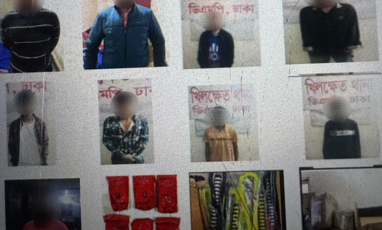 খিলক্ষেতে ৬ কেজি সিসাসহ গ্রেফতার ৯