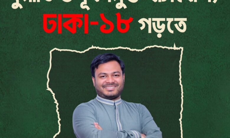 মানবিক ও ইনসাফের ঢাকা-১৮ গড়তে আরিফুল ইসলামের ১১ দফা ইশতেহার মানবিক ও ইনসাফের ঢাকা-১৮ গড়তে আরিফুল ইসলামের ১১ দফা ইশতেহার