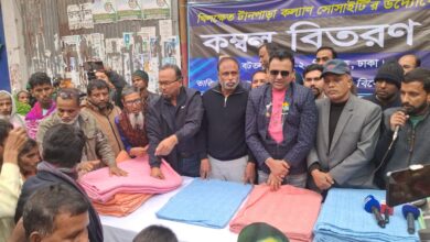 খিলক্ষেতে টানপাড়া কল্যাণ সোসাইটির কম্বল বিতরণ