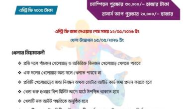 দক্ষিণখানে ‘আরাফাত রহমান কোকো স্মৃতি মিনিবার নাইট ফুটবল টুর্নামেন্ট ২০২৬’ শুরু ২৫ মে